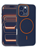 Magnetic Leather Soft Cases (WAYNE BLUE & ORANGE) for iPhone 16 Pro (Only Ground Shipping)