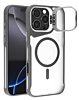 Matte Transparent Camera Stand Case with Wireless Charging for iPhone 16 Pro (GRAY) (Only Ground Shipping)