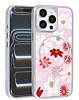 Dual Layer Flower Design Magsafe Cases - LIGHT PINK for iPhone 16 Pro (Only Ground Shipping)
