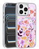 Dual Layer Flower Design Magsafe Cases - PINK for iPhone 16 Pro (Only Ground Shipping)