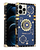 Peacock Feather Design Square Case - NAVY BLUE for iPhone 16 Pro / 17 (Only Ground Shipping)
