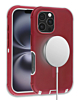 Wireless Charging Heavy Duty Case - RED & WHITE for iPhone 16 Pro / 17 (Only Ground Shipping)