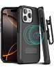 Dual Layer Hybrid Case and Belt Clip Holster - BLACK for iPhone 16 Pro Max (Only Ground Shipping)