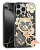 Luxury Diamond Shiny Cases with Butterfly Ring Design - BLACK for iPhone 16 Pro Max (Only Ground Shipping)