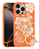 Luxury Diamond Shiny Cases with Butterfly Ring Design - ORANGE for iPhone 16 Pro Max (Only Ground Shipping)