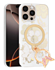 Luxury Diamond Shiny Cases with Butterfly Ring Design - WHITE for iPhone 16 Pro Max (Only Ground Shipping)