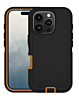Heavy Duty Case for iPhone 16 Pro Max (BLACK & ORANGE) (Only Ground Shipping)