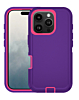 Heavy Duty Case for iPhone 16 Pro Max (DARK PURPLE & HOT PINK) (Only Ground Shipping)