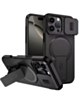 Magnetic Push Slide Lens Case with Kickstand- BLACK for iPhone 16 Pro Max (Only Ground Shipping)