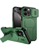Magnetic Push Slide Lens Case with Kickstand (GREEN) for iPhone 16 Pro Max (Only Ground Shipping)