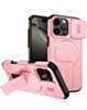 Magnetic Push Slide Lens Case with Kickstand (PINK) for iPhone 16 Pro Max (Only Ground Shipping)