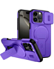 Magnetic Push Slide Lens Case with Kickstand- PURPLE for iPhone 16 Pro Max (Only Ground Shipping)