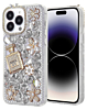 Crystal Flower Silicone Hard Case - SILVER for iPhone 16 Pro Max (Only Ground Shipping)