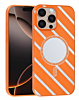 Magnetic Mirror Phone Case with Wireless Charging - ORANGE for iPhone 16 Pro Max (Only Ground Shipping)