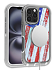 Wireless Charging Heavy Duty Case - US FLAG for iPhone 16 Pro Max (Only Ground Shipping)