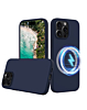 Soft Solid Silicone Case with Wireless Charging - NAVY for iPhone 16 Pro Max (Only Ground Shipping)