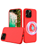 Soft Solid Silicone Case with Wireless Charging - RED for iPhone 16 Pro Max (Only Ground Shipping)