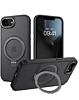 Carbon Wireless Charging Case with Ring Stand for iPhone 16e / 17e (BLACK) (Only Ground Shipping)