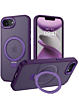 Carbon Wireless Charging Case with Ring Stand for iPhone 16e / 17e (PURPLE) (Only Ground Shipping)