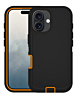 Heavy Duty Case for iPhone 16 Plus (BLACK & ORANGE) (Only Ground Shipping)