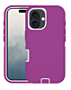 Heavy Duty Case for iPhone 16 Plus (HOT PINK & WHITE) (Only Ground Shipping)