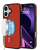 Full Cover Leather Design Wireless Charging Case - RED for iPhone 16 (Only Ground Shipping)
