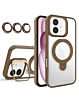 Magnetic Clear Case with 2 Kickstand & Camera Lens - DESERT TITANIUM for iPhone 16 Plus (Only Ground Shipping)