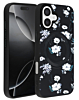 Flower Design Wireless Charging Case - BLACK for iPhone 16 Plus (Only Ground Shipping)
