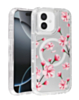 Flower Design Transparent Case with Wireless Charger - Style 1 for iPhone 16 Plus (Only Ground Shipping)