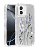 Flower Design Transparent Case with Wireless Charger - Style 4 for iPhone 16 Plus (Only Ground Shipping)
