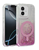 Wireless Charging Protective Glitter Liquid Bumper Case - PINK for iPhone 16 Plus (Only Ground Shipping)