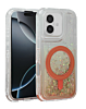 Wireless Charging Protective Glitter Liquid Bumper Case - RED for iPhone 16 Plus (Only Ground Shipping)