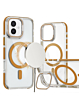 Thin Magnetic Clear Case with Camera Stand Kickstand - DESERT GOLD for iPhone 16 Plus (Only Ground Shipping)