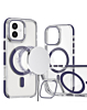 Thin Magnetic Clear Case with Camera Stand Kickstand - PURPLE for iPhone 16 Plus (Only Ground Shipping)