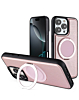 Slim Leather Case with Wireless Charging Kickstand - PINK for iPhone 16 Pro (Only Ground Shipping)