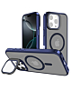 Slim Transparent Camera Stand Case with Wireless Charging - NAVY BLUE for iPhone 16 Pro (Only Ground Shipping)