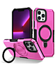 Hard PC Shockproof Case w /Ring Holder - PINK for iPhone 16 Pro (Only Ground Shipping)