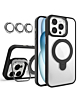 Magnetic Clear Case with 2 Kickstand & Camera Lens - BLACK for iPhone 16 Pro (Only Ground Shipping)