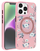 Flower Design Wireless Charging Case - PINK for iPhone 16 Pro / 17 (Only Ground Shipping)