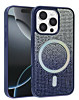 Wireless Charging Bling Diamond Crystal Case - BLUE for iPhone 16 Pro (Only Ground Shipping)