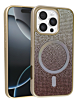 Wireless Charging Bling Diamond Crystal Case - GOLD for iPhone 16 Pro (Only Ground Shipping)