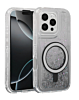 Wireless Charging Protective Glitter Liquid Bumper Case - BLACK for iPhone 16 Pro (Only Ground Shipping)