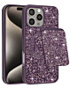 Magnetic Diamond Dual Layer Protection Case with Magnetic Card Slot- PURPLE for iPhone 16 Pro Max (Only Ground Shipping)