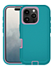 Heavy Duty Case for iPhone 16 Pro Max (LIGHTTEAL & PINK) (Only Ground Shipping)