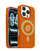 New Leather Case with Wireless Charger with IC Chip (ORANGE) for iPhone 16 Pro Max (Only Ground Shipping)