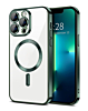 Shiny Wireless Charging Clear Case - DARK GREEN for iPhone 16 Pro Max (Only Ground Shipping)