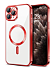 Shiny Wireless Charging Clear Case - RED for iPhone 16 Pro Max (Only Ground Shipping)