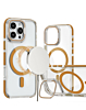 Thin Magnetic Clear Case with Camera Stand Kickstand - DESERT GOLD for iPhone 16 Pro Max (Only Ground Shipping)