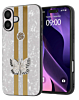 Luxury Diamond Shiny Cases with Butterfly Design - WHITE for iPhone 17 (Only Ground Shipping)