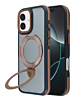 Matte Transparent Case with Wireless Charging Kickstand - DARK BROWN for iPhone 17 (Only Ground Shipping)